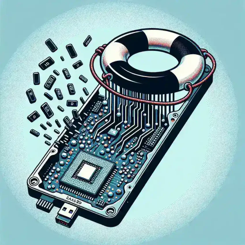 "Diagram illustrating file recovery process from a formatted SSD, highlighting methods and key considerations for successful data retrieval."